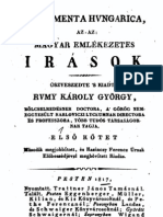 Rumy Károly György - Magyar Emlékezetes Irások 1.kötet 1817.