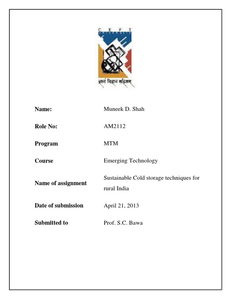Cold Storage Report PDF Refrigeration Vegetables