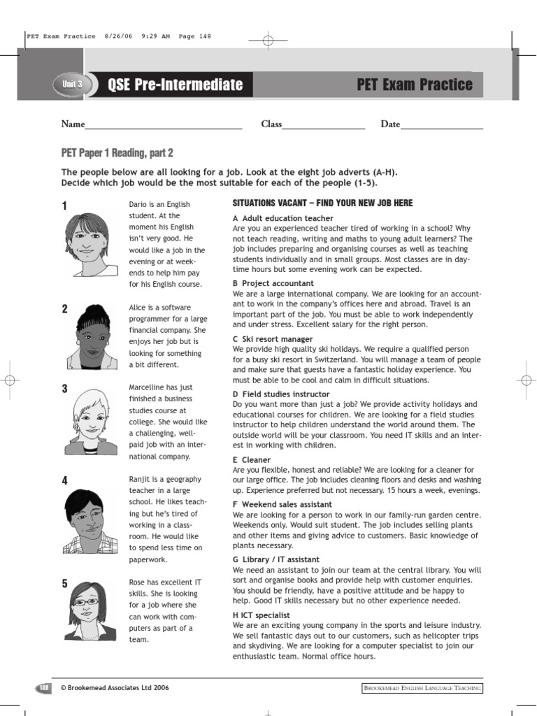 Sample PET Exam Practice