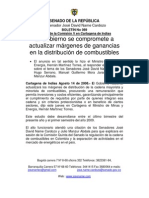 El Gobierno Se Compromete A Actualizar Márgenes de Ganancias en La Distribución de Combustibles