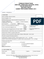 Formulir Pahat 2013 (Sekretaris, Bendahara, Koor Divisi)