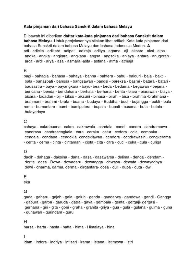 Kata Pinjaman