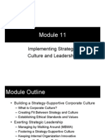 Module 11 - Implementing Strategy Culture and Leadership