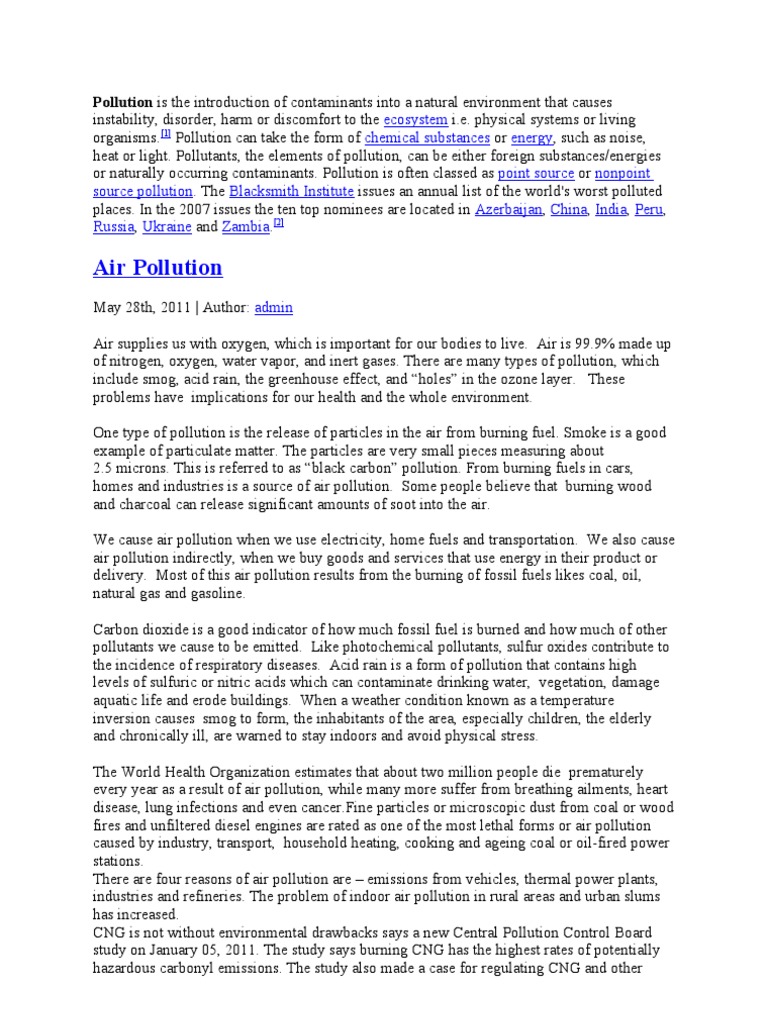 Types of Pollution Explained | PDF | Environmental Health | Pollution