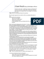 AMC Clinical Exam Recall 8 Sep 2008 Melbourne Retest 1