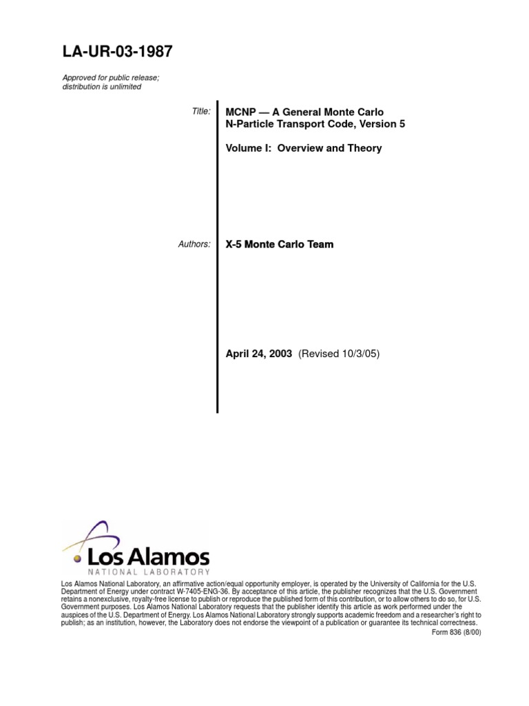 Mcnp5 Manual Volume I La-Ur-03-1987 | PDF