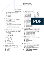 Year 2 Monthly Science Test