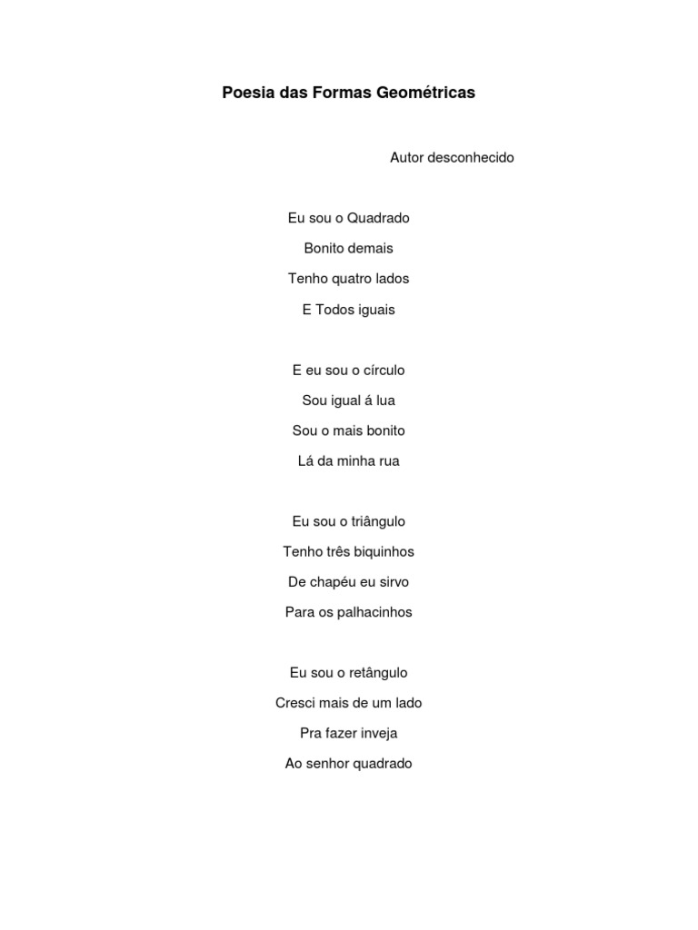 Poesia Das Formas Geométricas | PDF
