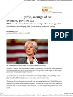 Christine Lagarde, Scourge of Tax Evaders, Pays No Tax