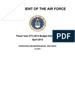 US Air Force Fiscal Year (FY) 2014 Budget Estimates (Inc. Cyber Offense/defense/'hacking')