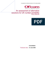 An Assessment of Alternative Solutions For UK Number Portability