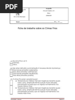 Ficha de Trabalho Sobre Os Climas Frios