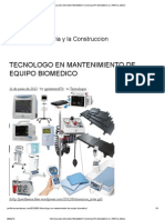 Tecnologo en Mantenimiento de Equipo Biomedico - Perfil Sena PDF