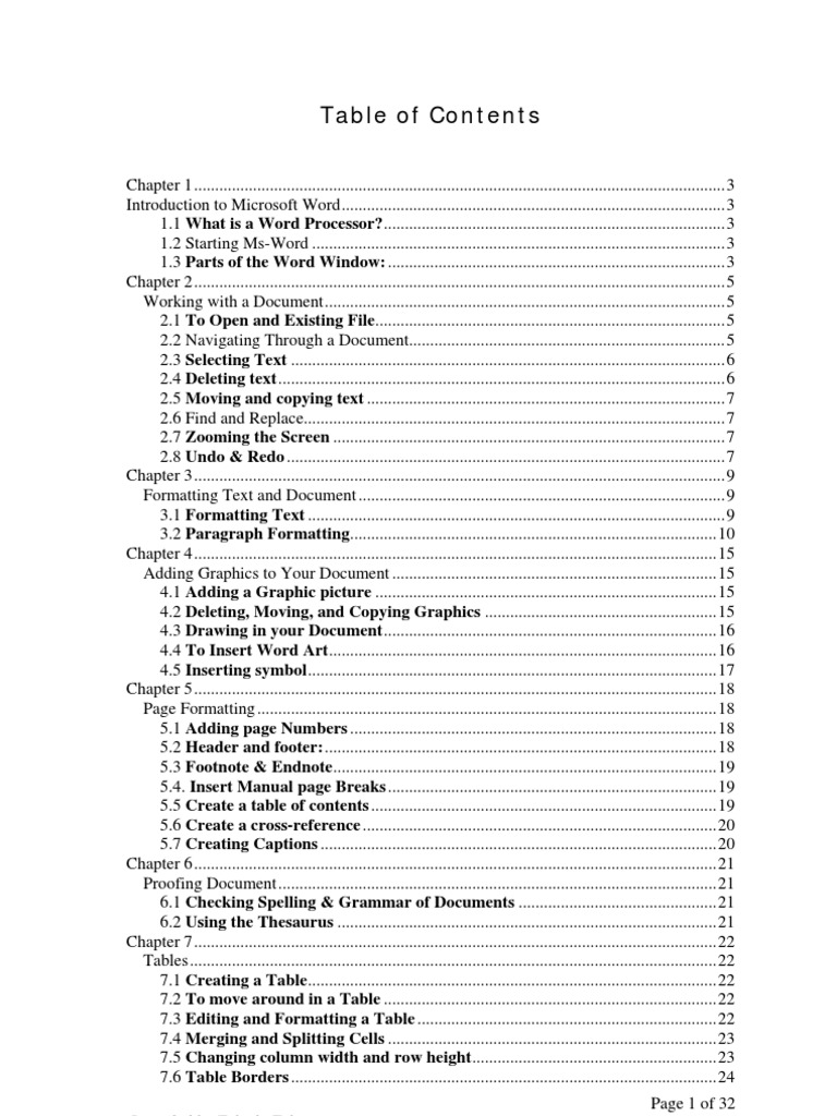 Ms Word 03 Manual Microsoft Word Paragraph
