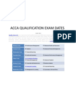 Acca Qualification Exam Dates