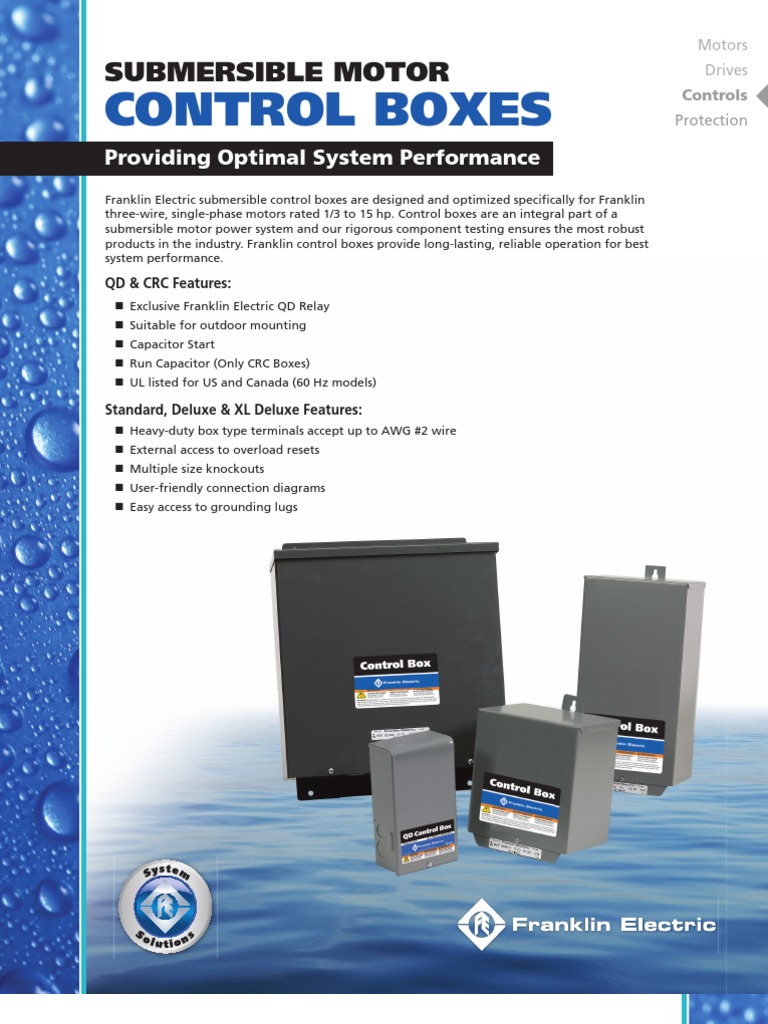 Franklin Control Box Brochure PDF Relay Capacitor