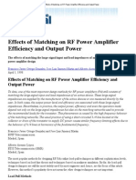 Effects of Matching On RF Power Amplifier Efficiency and Output Power PDF