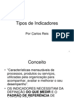 Tipos Indicadores Organização Processo Trabalho