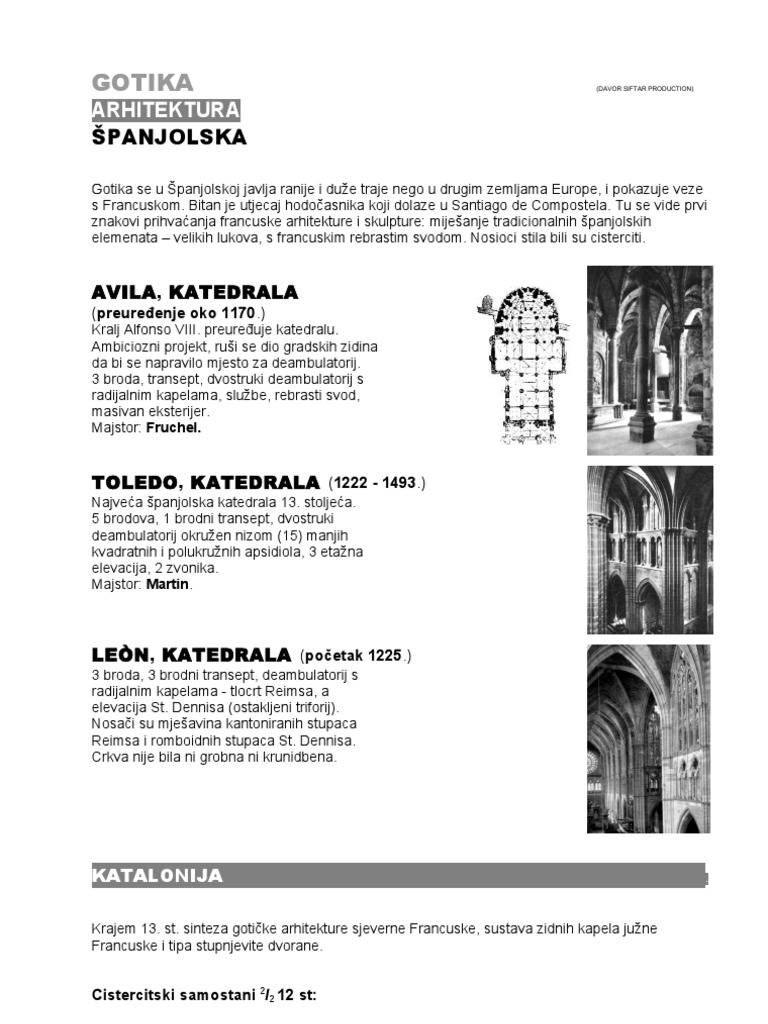 Gotika Arhitektura - Spanjolska | PDF
