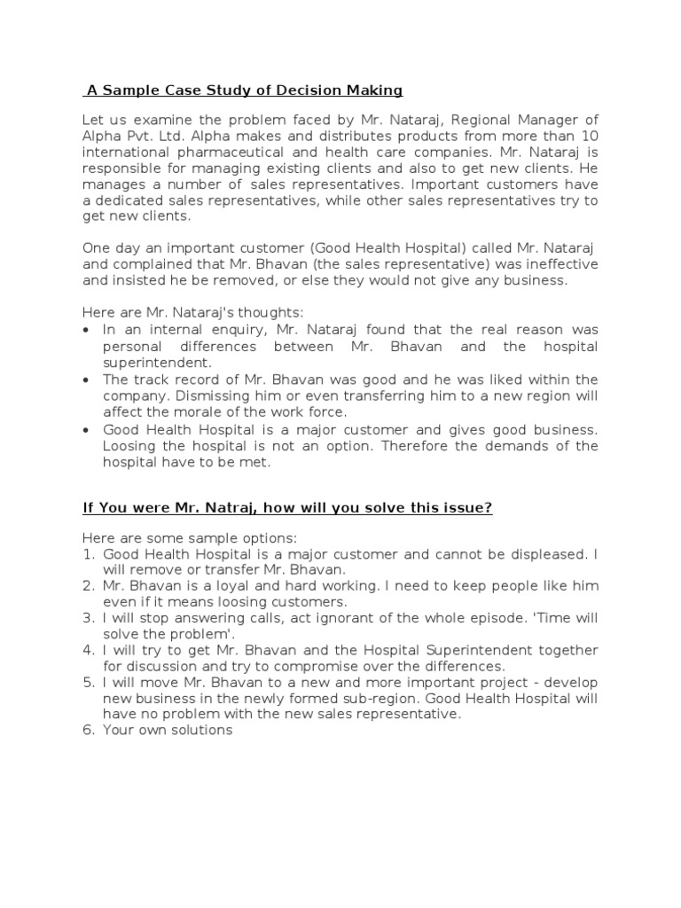 Case studies related to decision making image