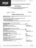 T8 B5 NORAD Press Release and FAA Timeline FDR - Entire Contents - NORAD 9-18-01 1 PG FAA 9-20-01 1 PG