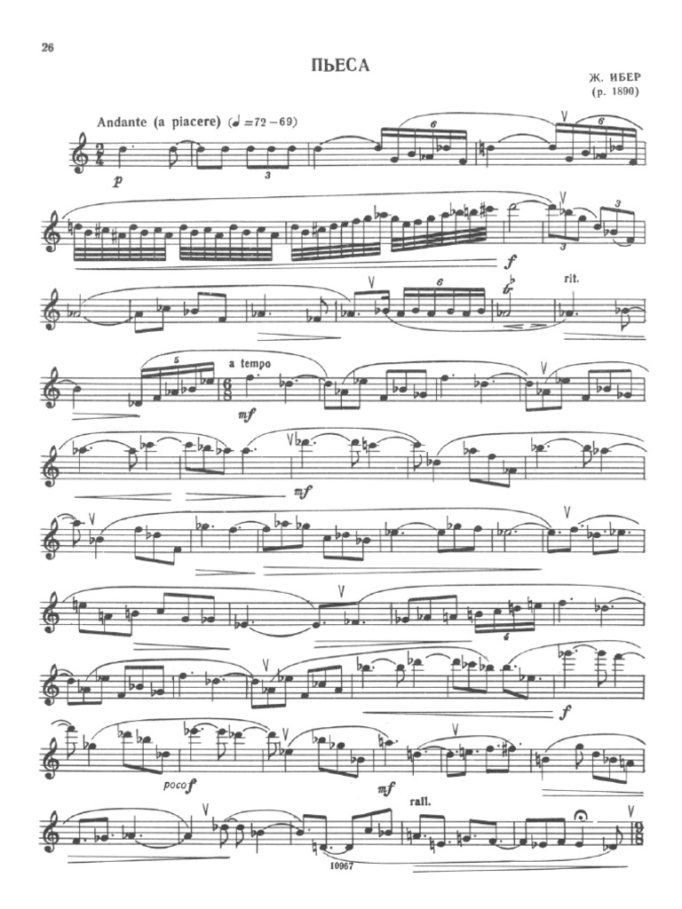 Ibert Piece For Solo Flute PDF Entertainment (General)