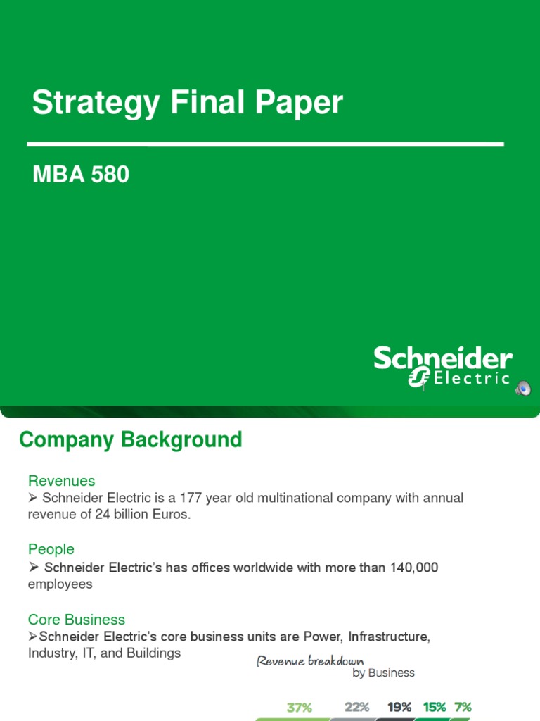 Schneider Electric Strategy Presentation | PDF | Strategic Management ...