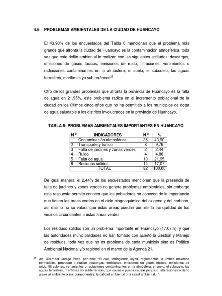 Problemas Ambientales en Huancayo | PDF | Contaminación | Residuos
