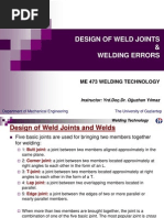 Design of Weld Joints and Welding Errors