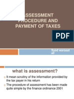Assessment Procedure and Payment of Taxes
