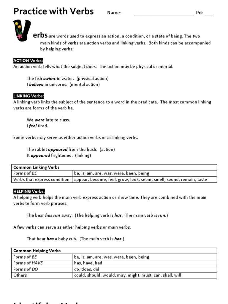 action-linking-and-helping-verbs-intro-practice-pdf-verb-subject-grammar