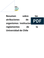 Resumen de Las Atribuciones de Los Organismos Institucionales y Reglamentos de La Universidad de Chile