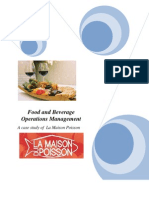 Food and Beverage Operations Management: A Case Study of La Maison Poisson