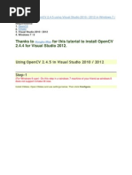 Download Installing open cv 245 using visual studio 2010  2012 in Windows 7  8 by Ansuman Mahapatra SN137287816 doc pdf