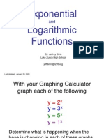 Exponential Logarithmic Functions: By: Jeffrey Bivin Lake Zurich High School