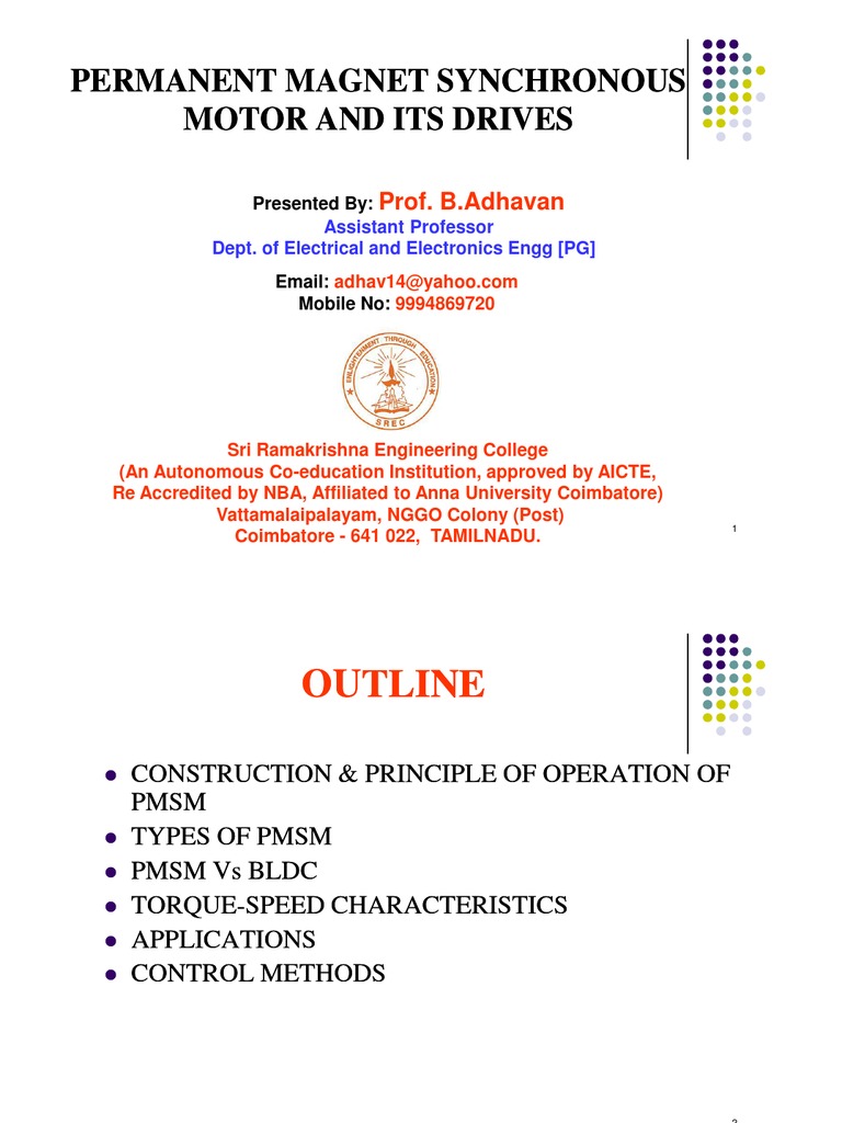 Permanant Magnet Synchronous Motor | PDF | Components | Magnetic Devices
