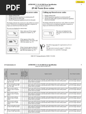 Zf Astronic Error Codes Pdf Transmission Mechanics Clutch