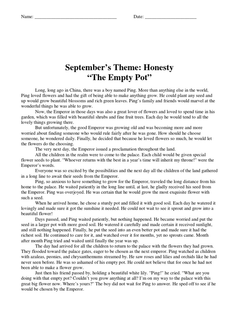 The empty pot pdf flowers