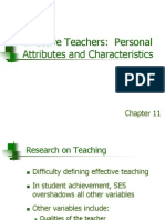 Effective Teachers: Personal Attributes and Characteristics