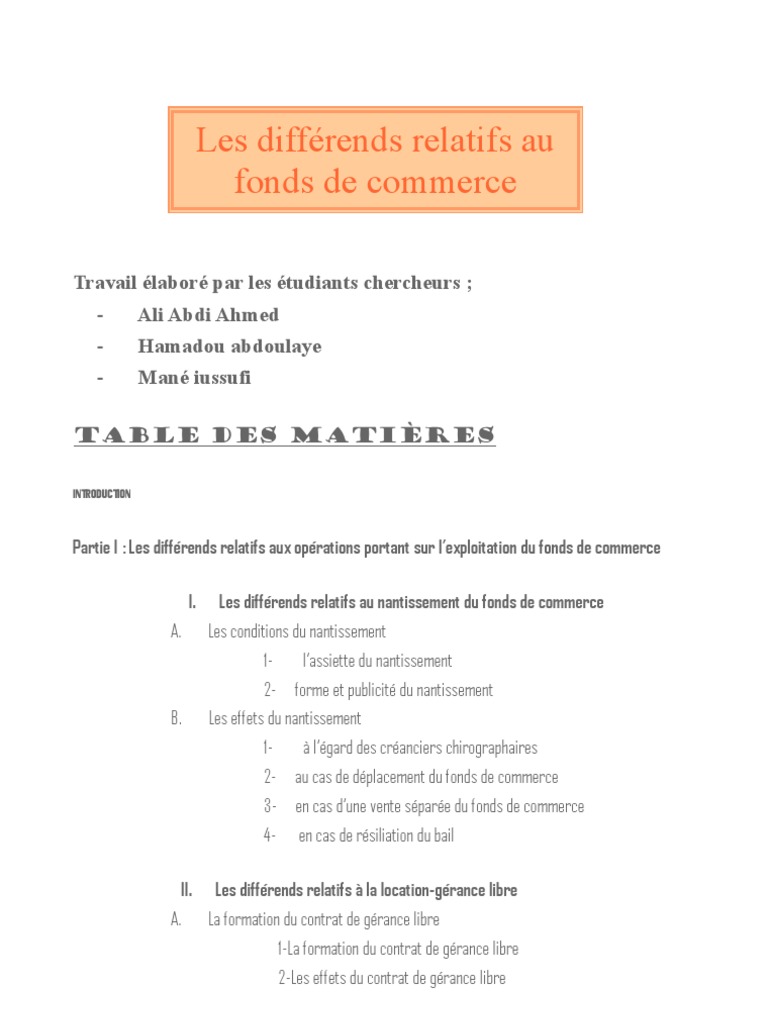 Modele Compromis De Vente Fond De Commerce Pdf 02 Fonds de Commerce Maroc Transmossion | PDF | Agence de recouvrement |  Commerce
