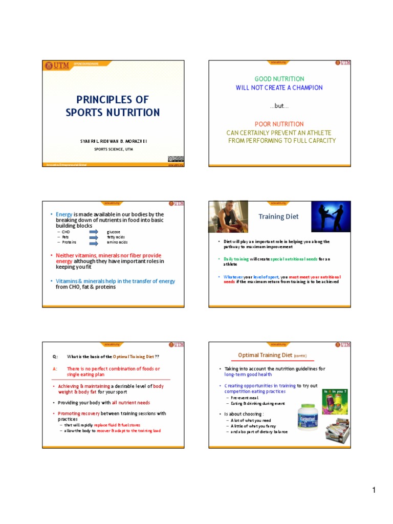 Principles of Sports Nutrition Essentials | PDF | Sports Nutrition ...