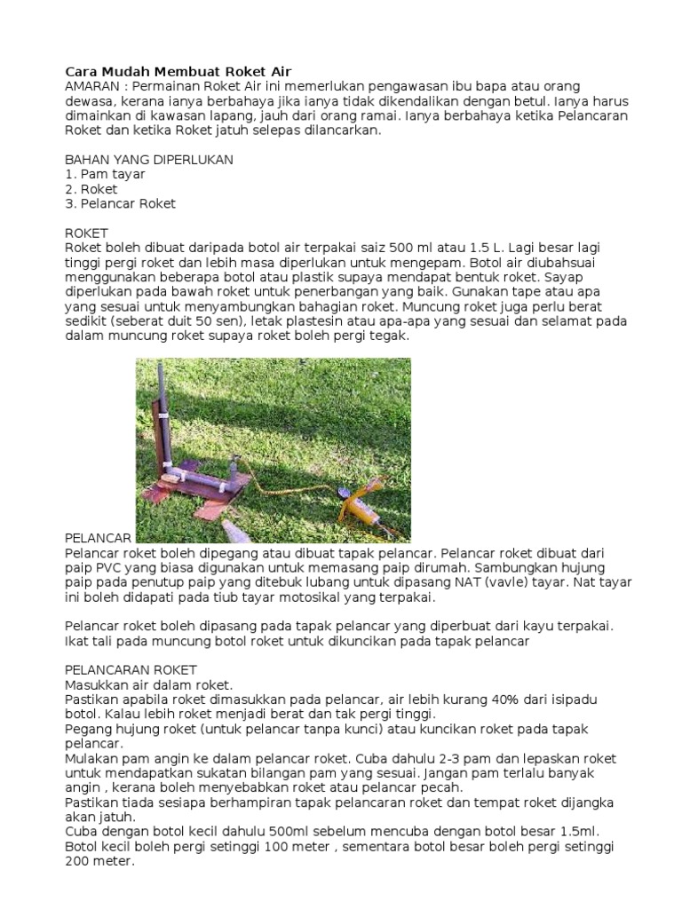 Cara Mudah Membuat Roket Air | PDF