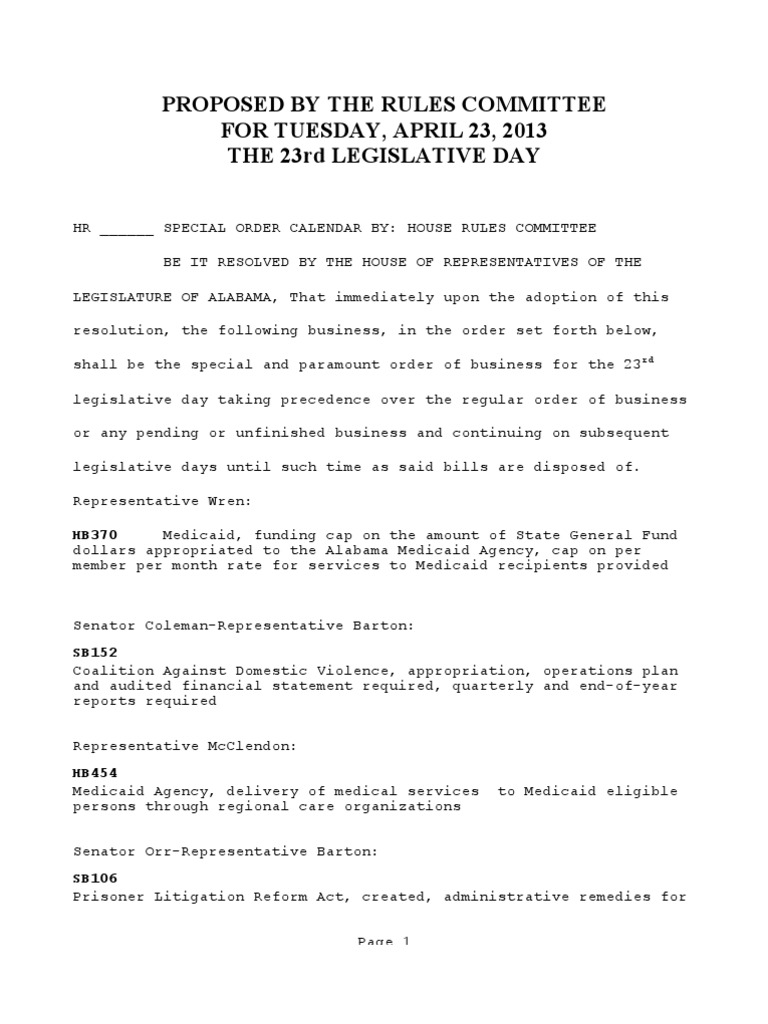 Special Order Calendar Cont 4 23 13 Continued PDF Medicaid United