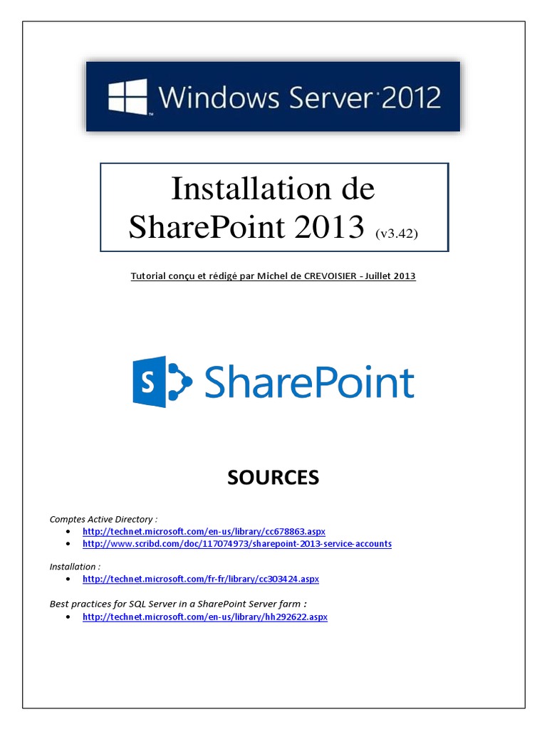 Installation de SharePoint 2013 (Tuto de A À Z) | PDF | SharePoint ...