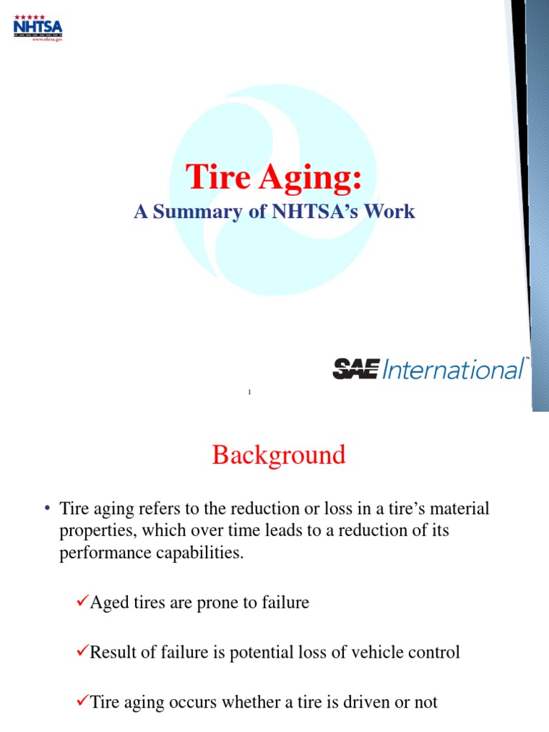 NHTSA Report On Tire Aging PDF National Highway Traffic Safety Administration Tire