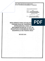 Reglamento para Establecer Los Parámetros de Cooperación Interagencial para La Implementación de La Ley de Incentivos