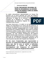 LA PORTÁTIL DEL PRESIDENTE REGIONAL DE ANCASH IMPIDIÓ SE DESARROLLE LA SESION DESCENTRALIZADA EN HUARAZ COMO SE HABIA PROGRAMADO