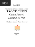 Tao Te Ching Traducere Romania