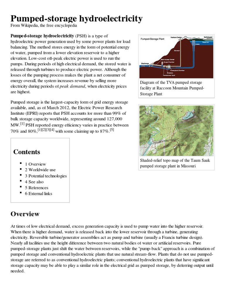Pumped Storage Hydroelectricity | PDF | Energy Production | Nature
