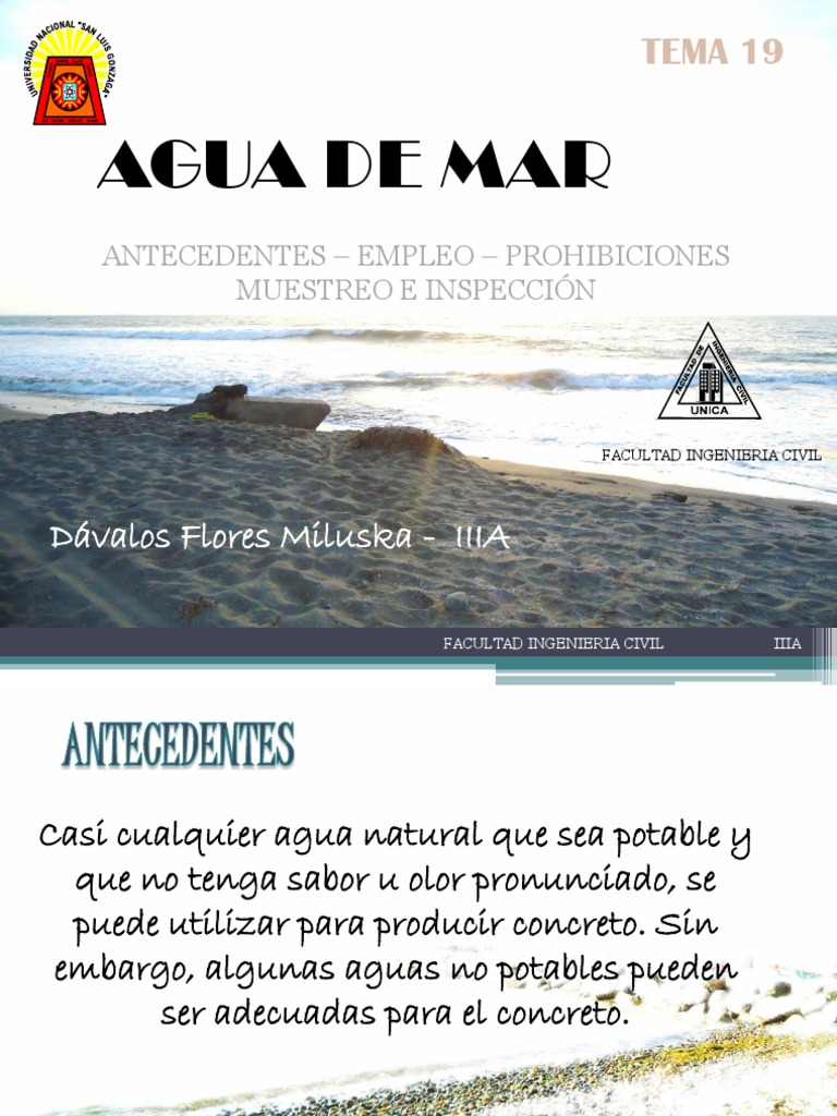 Uso de Agua de Mar en Concreto | PDF | Agua de mar | Salinidad